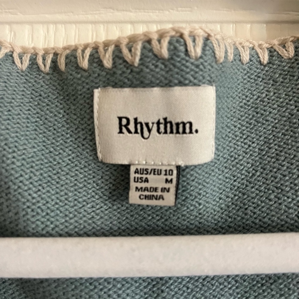 Rhythm Teal Blue Tie Front Tank - Picture 5 of 5